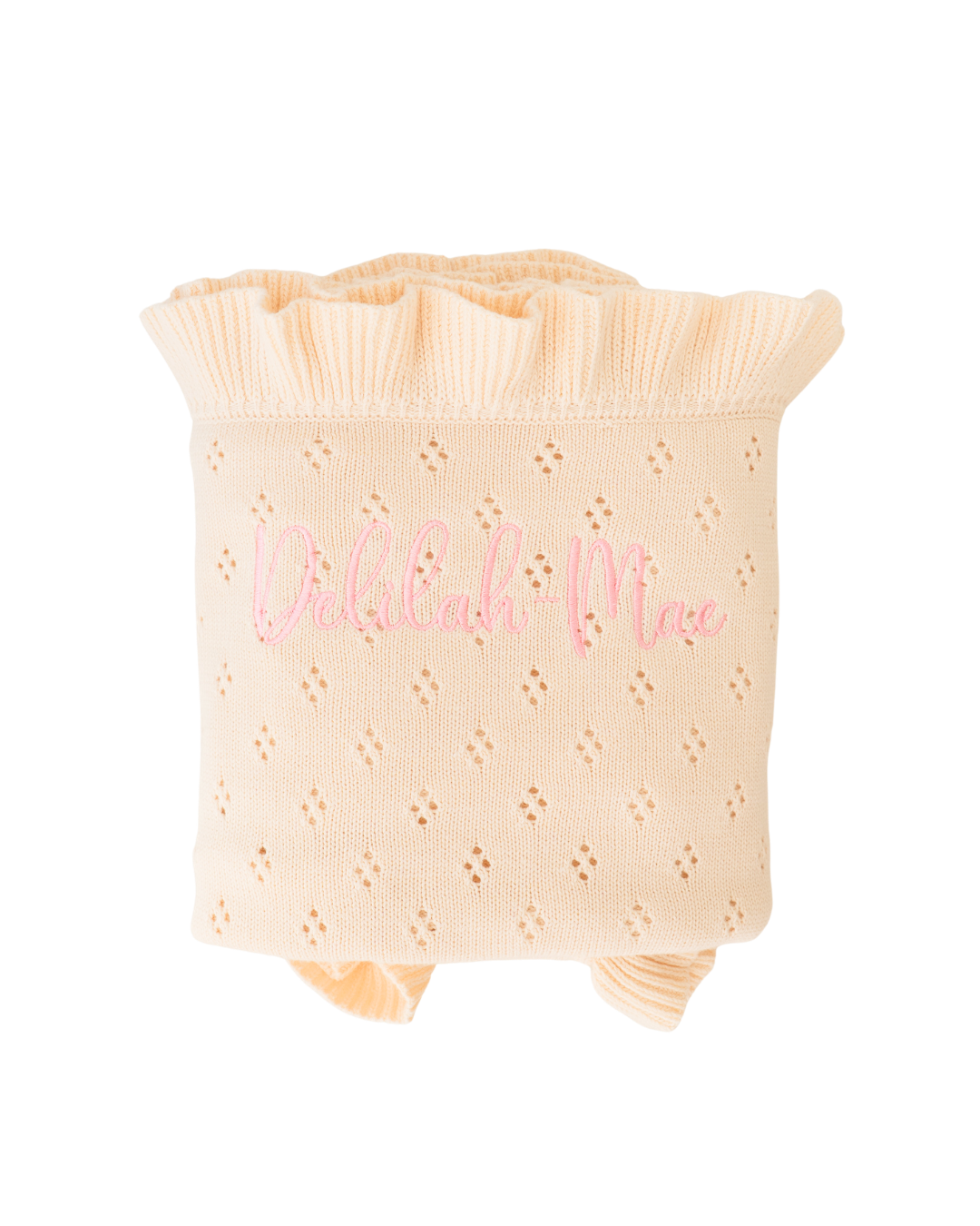 Frill Knit Blanket | Cream Pointelle