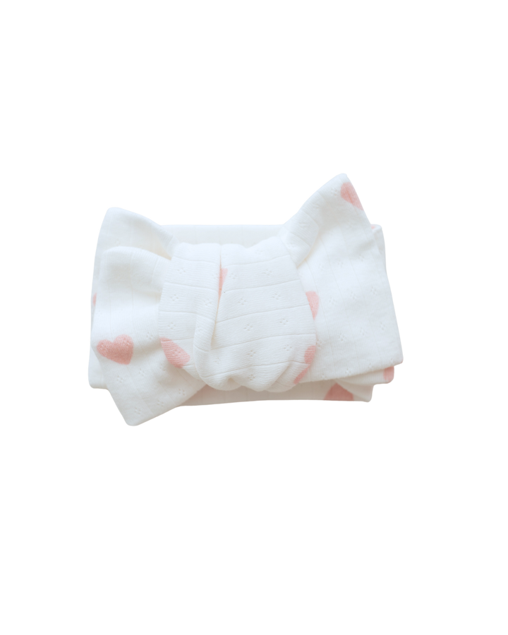 Essential Oversized Topknot | Pink Hearts