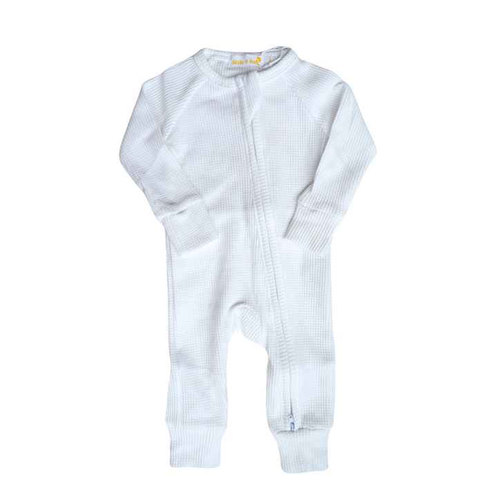 Zip Romper | Waffle Milk (NO FRILL)