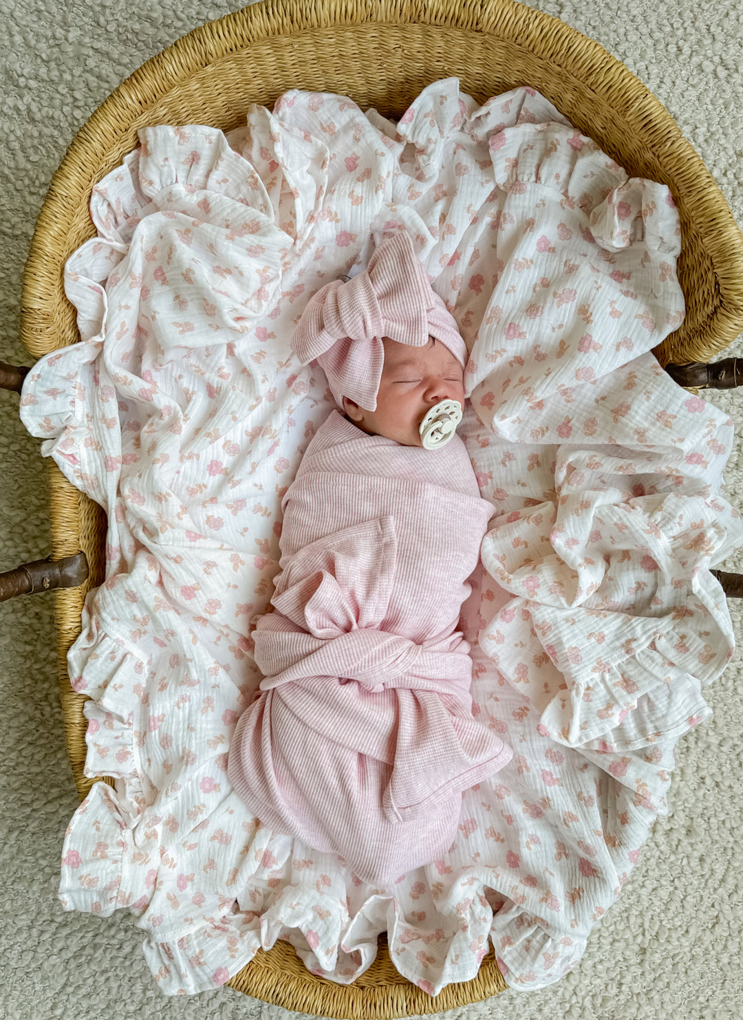 Swaddle Set | Waffle Baby Pink Marle *PRE ORDER*