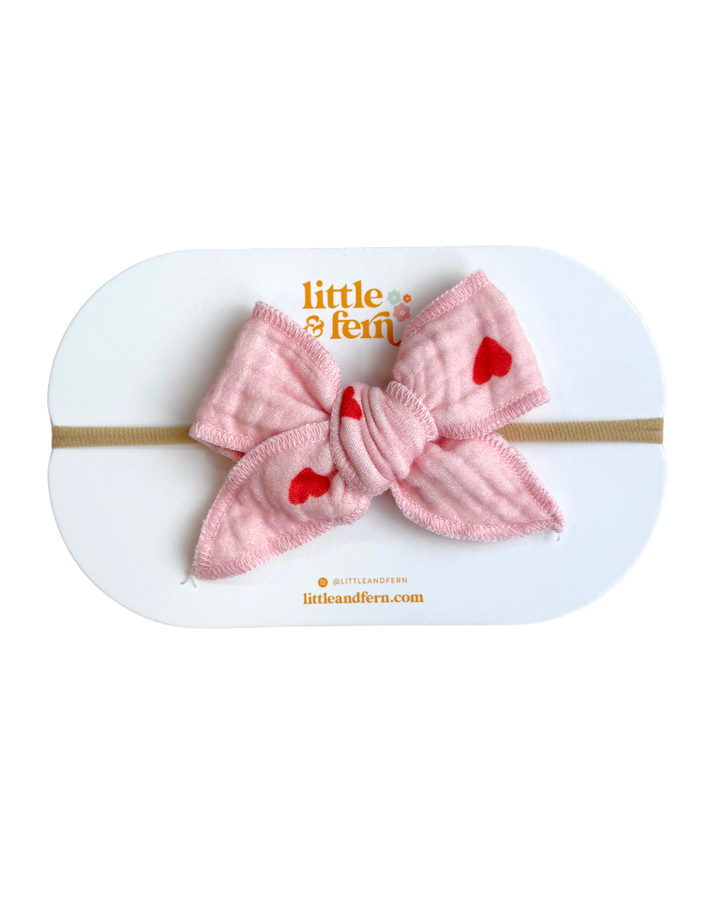 Bow Headband | Red Hearts