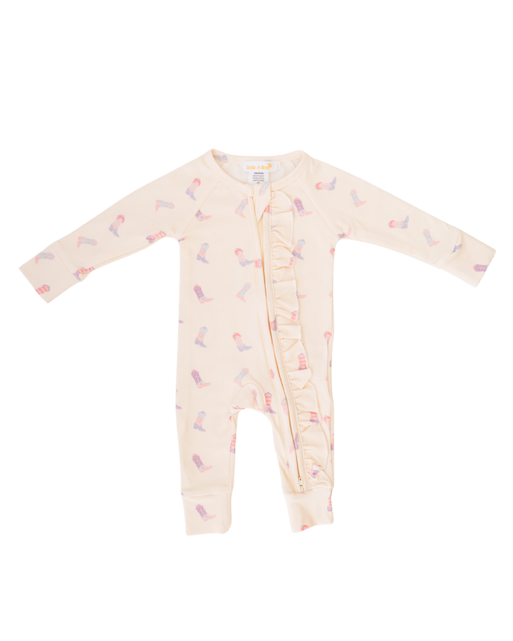 Frill Zip Romper | Cowgirl Boots