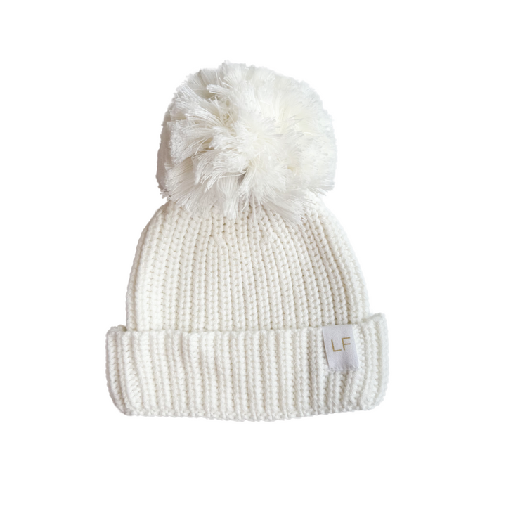 Knitted Pom Beanie | Ivory