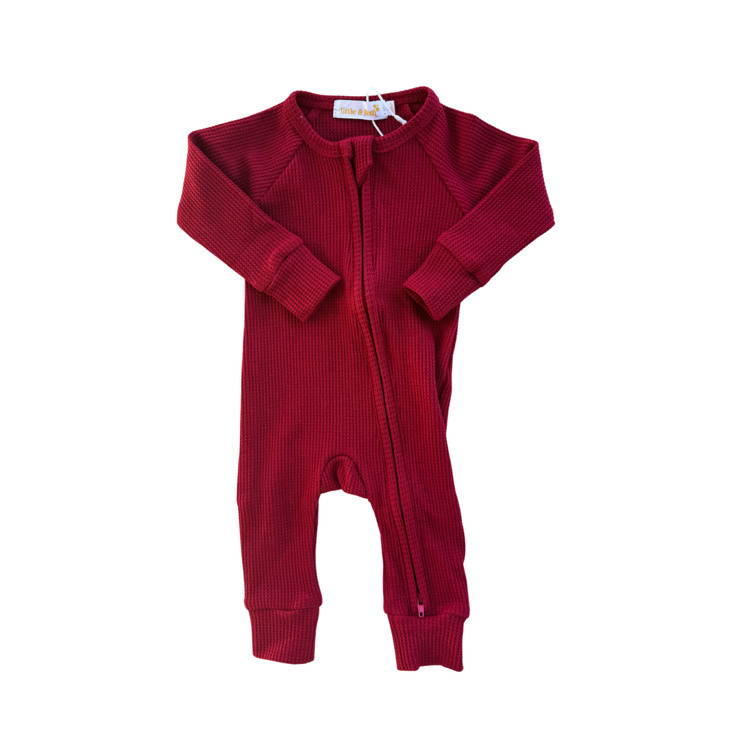 Zip Romper | Rudolph Waffle (NO FRILL)