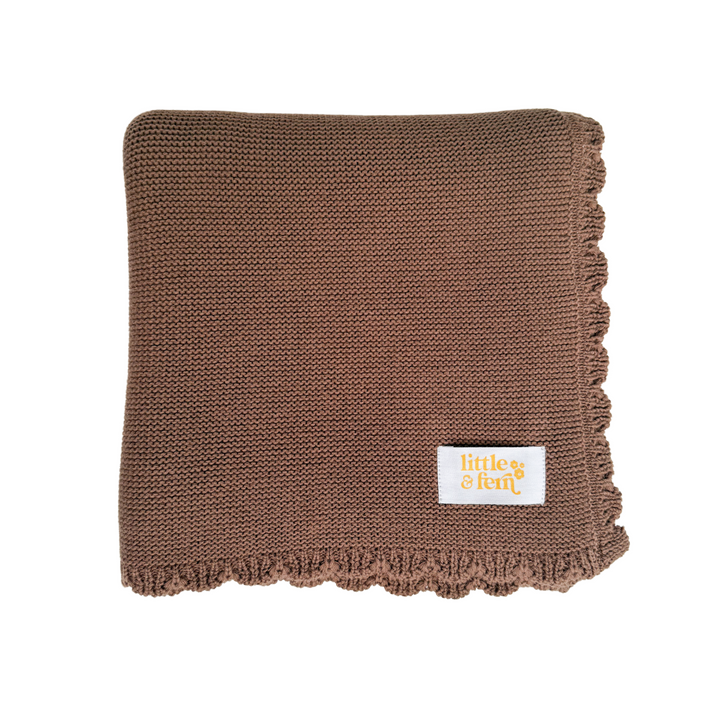 Heirloom Knit Blanket | Chocolate