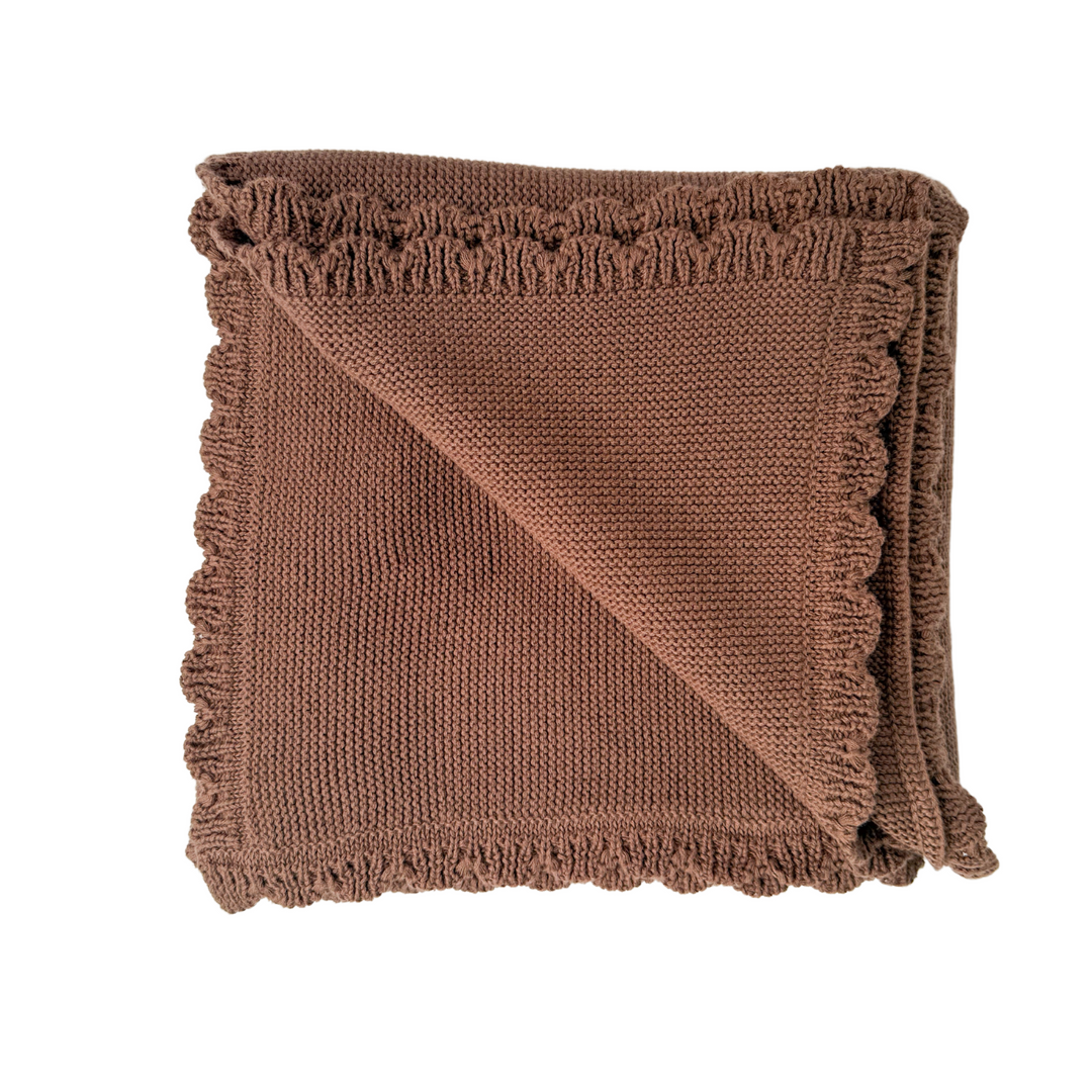 Heirloom Knit Blanket | Chocolate