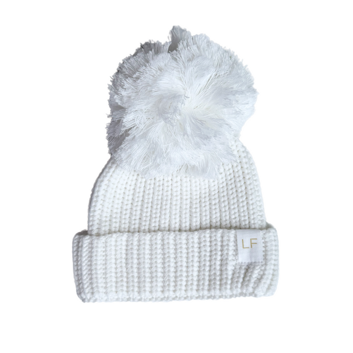 Knitted Pom Beanie | Milk