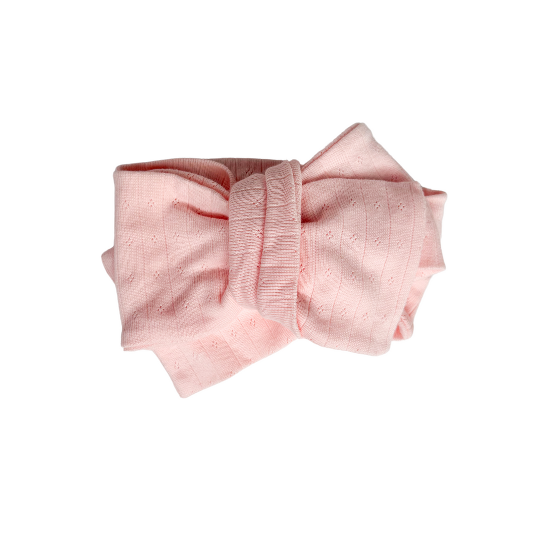 Essential Oversized Topknot | Petal Pink Pointelle