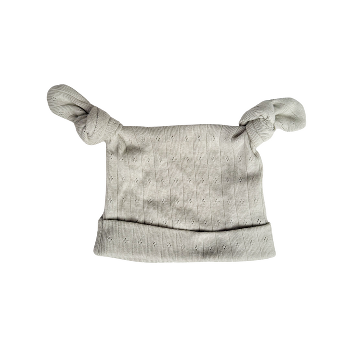Essential Double Knot Beanie | Sage Green Pointelle