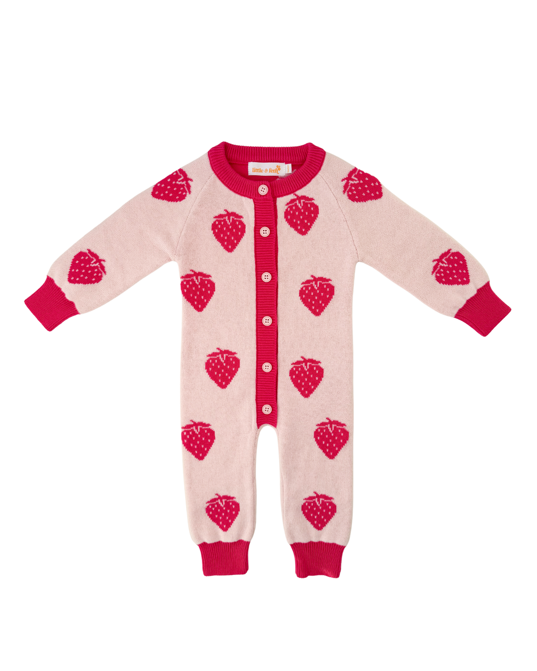 Knit Classic Romper | Strawberry