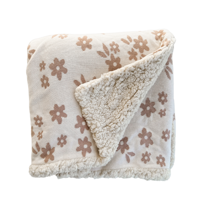 Knit Sherpa Blanket | Cream & Teddy