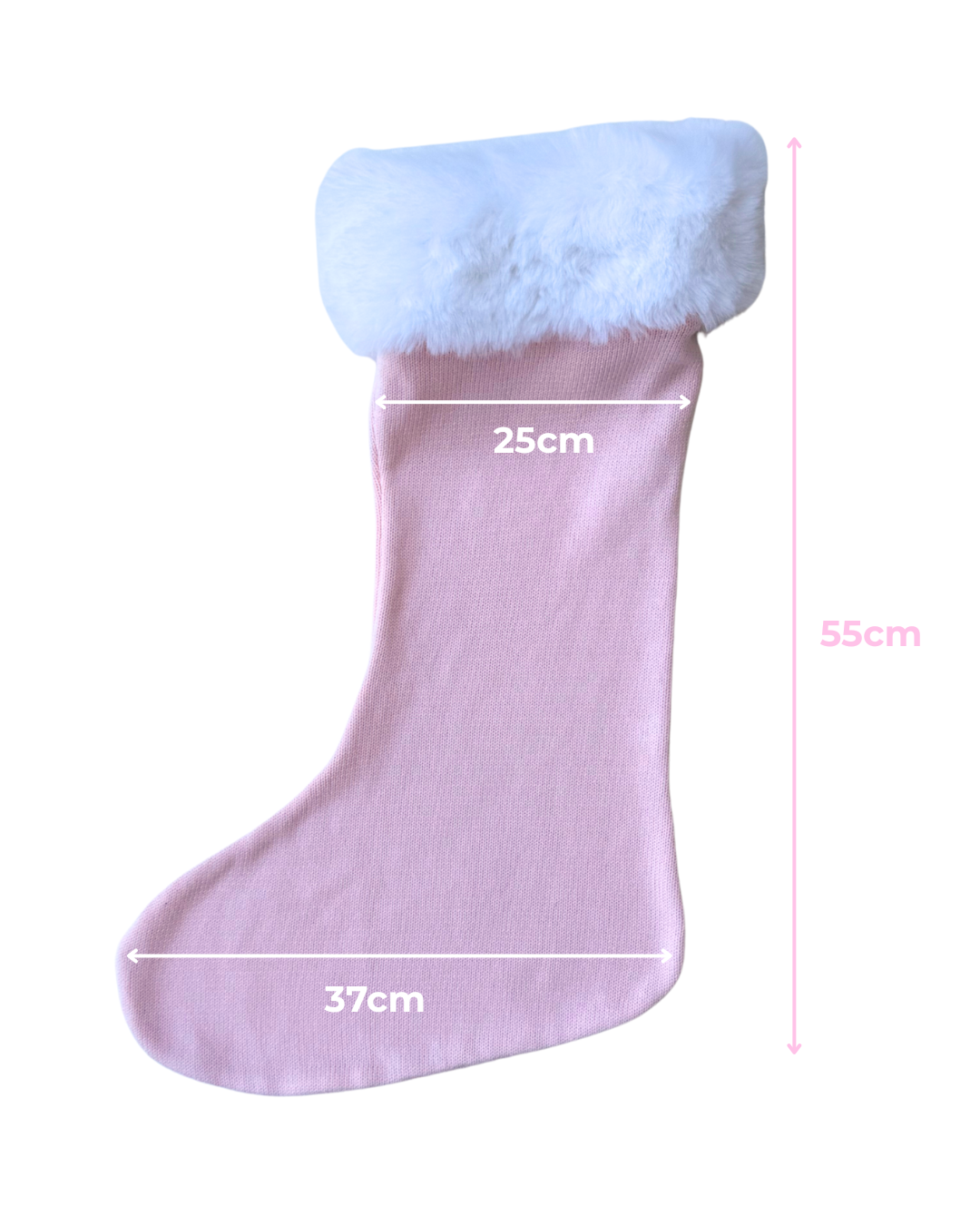 Knit Santa Stocking | Baby Pink