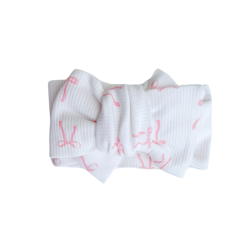 Oversized Topknot | Pink Bows Rib – Little and Fern