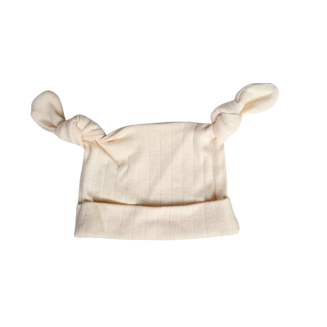 Essential Double Knot Beanie | Buttercream Pointelle