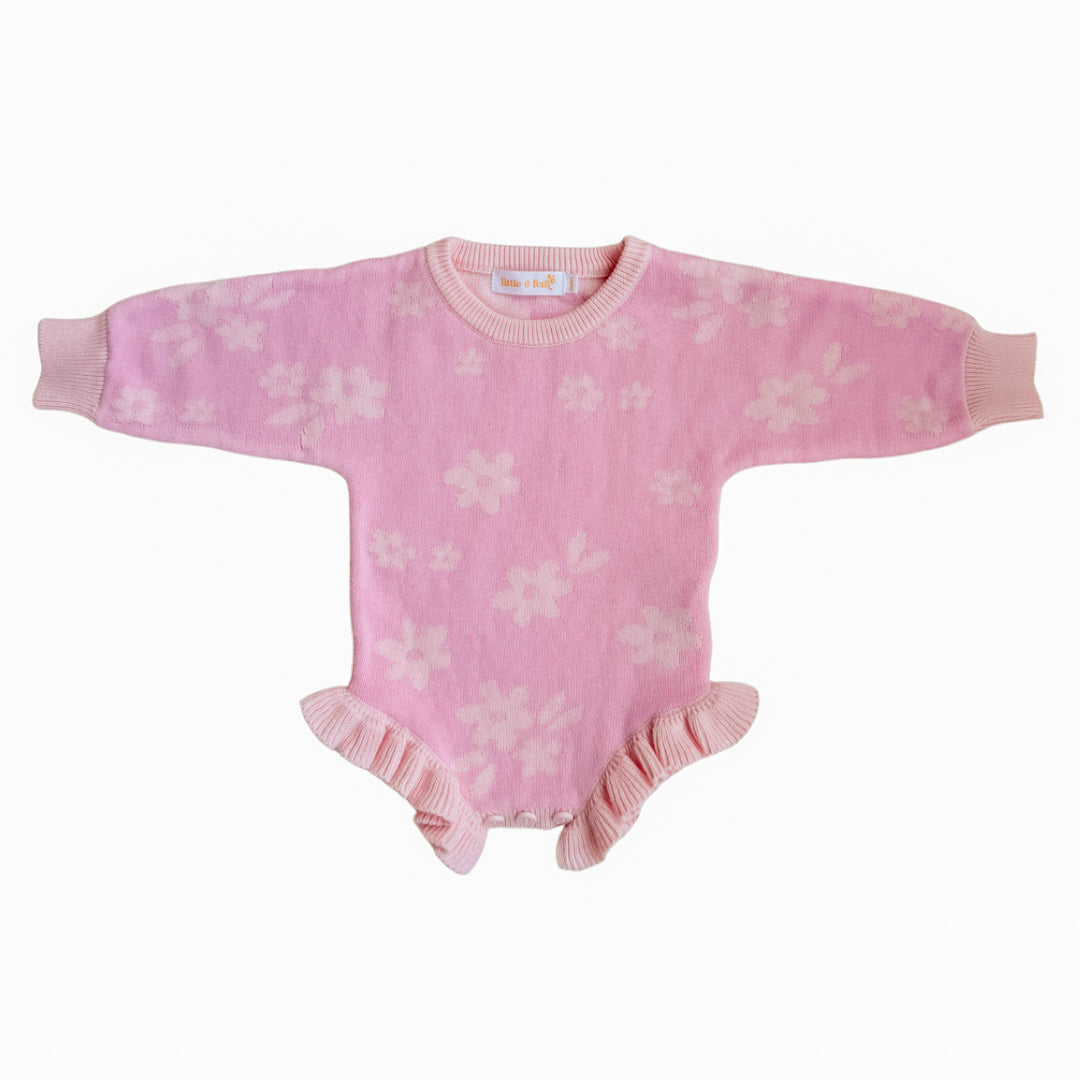 Knit Romper | Daisy Pink Floral