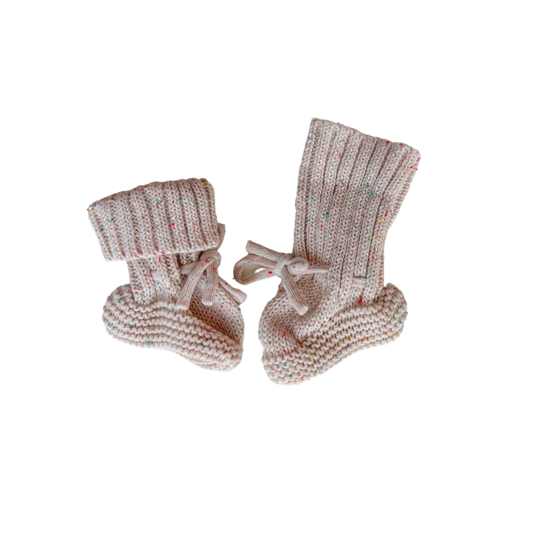 Knitted Booties | Oat Speckle