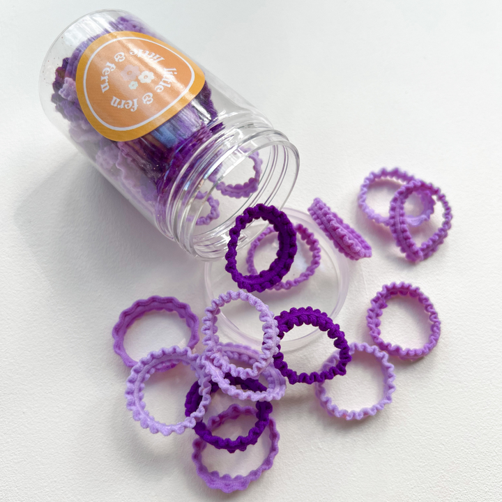 Mini Frill Elastics | Purples
