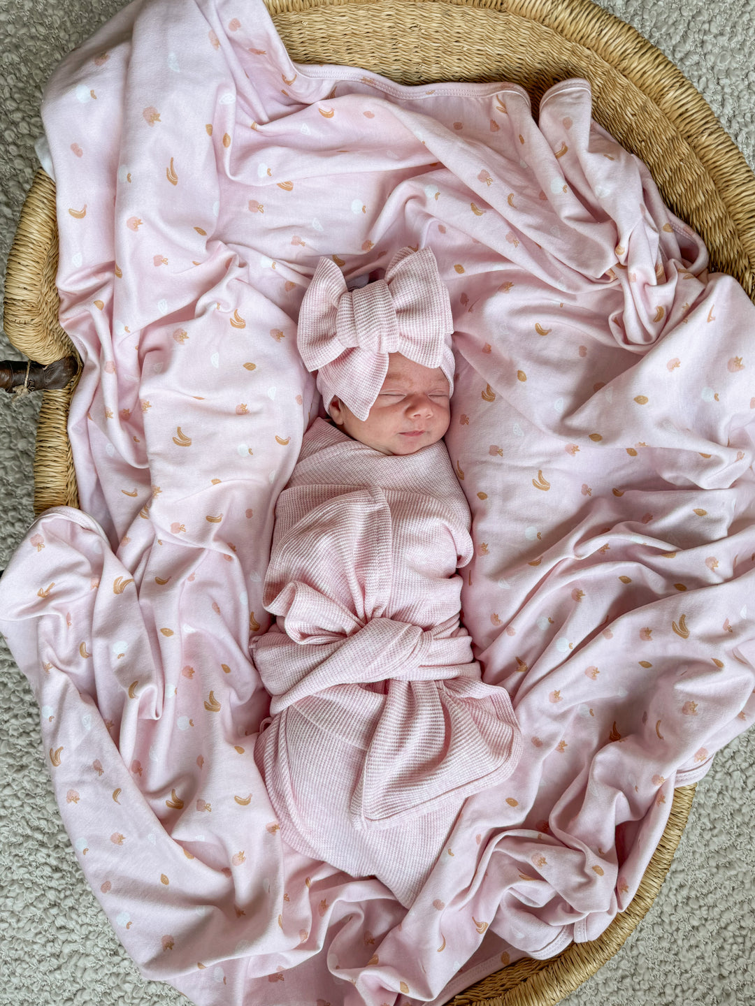 Swaddle Set | Waffle Baby Pink Marle *PRE ORDER*