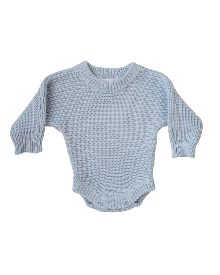 Chunky Knit Romper | Sky Blue