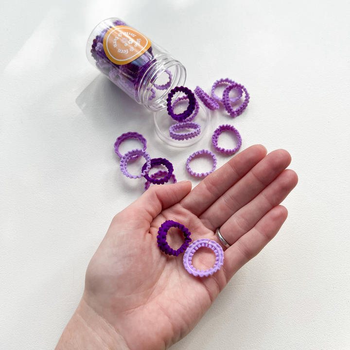 Mini Frill Elastics | Purples