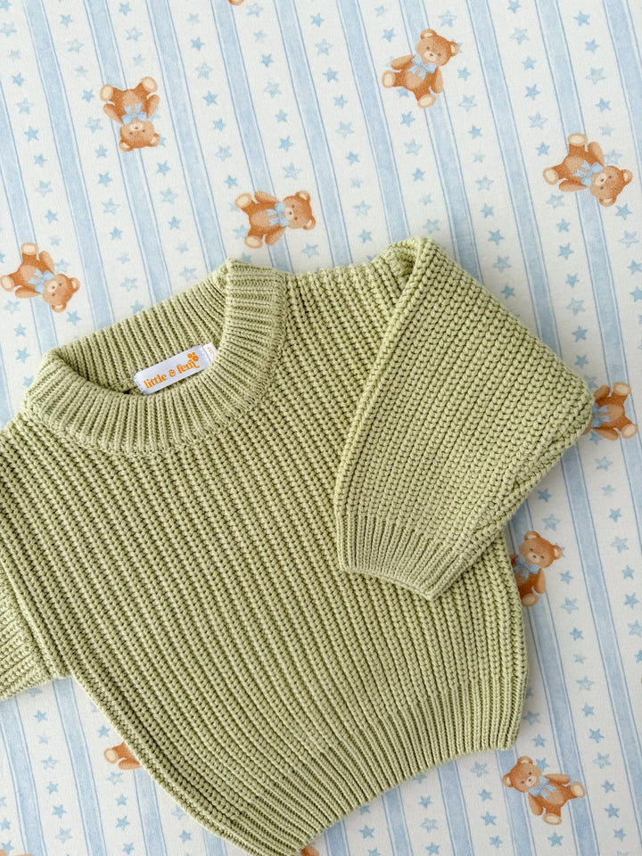 Chunky Baby Knit Jumper | Matcha