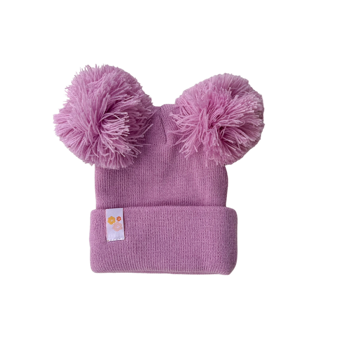 Double Pom Beanie | Lilac