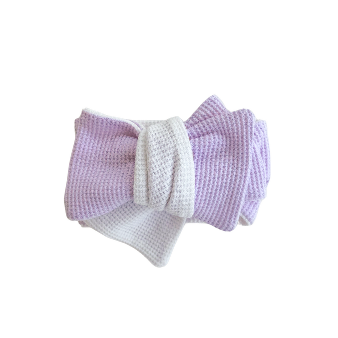 Oversized Topknot | DUO - Lilac + Milk Waffle