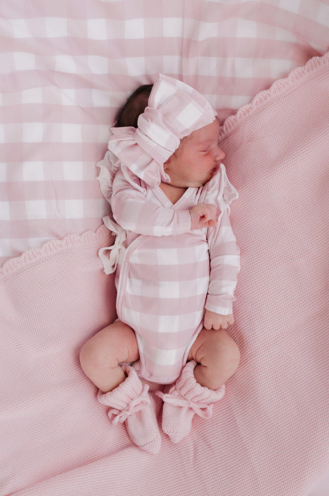 Kimono Onesie | Pink Gingham