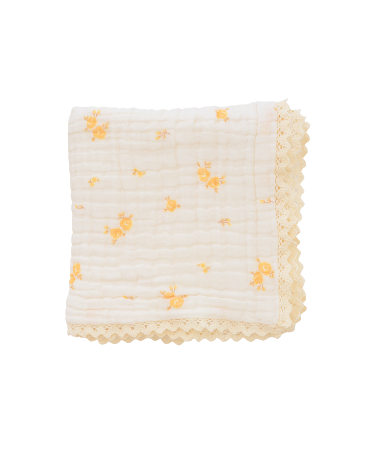 Gauze Lace Blanket | Yellow Tiny Floral