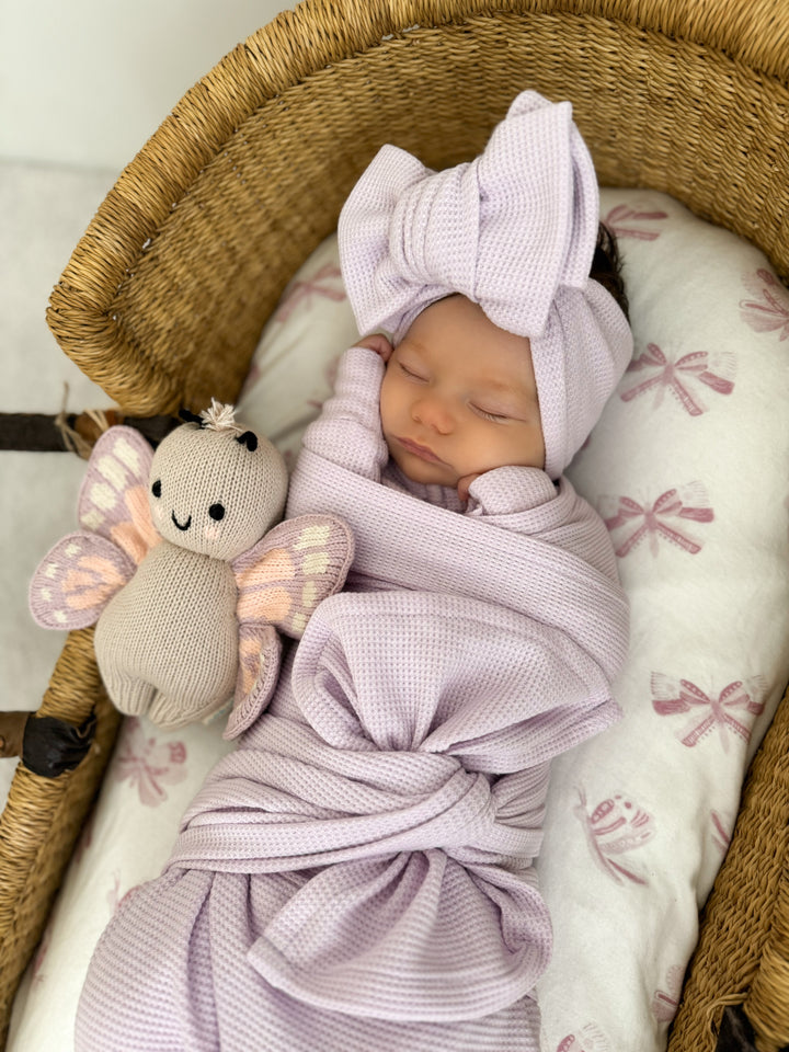 Swaddle Set | Waffle Lilac