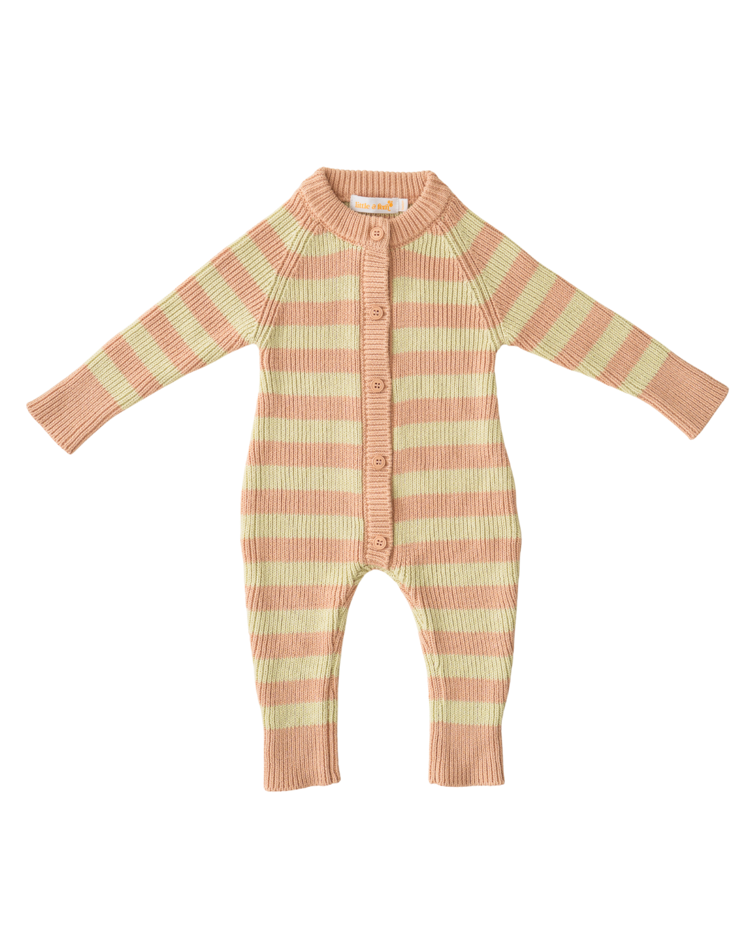Chunky Knit Classic Romper | Matcha Stripe
