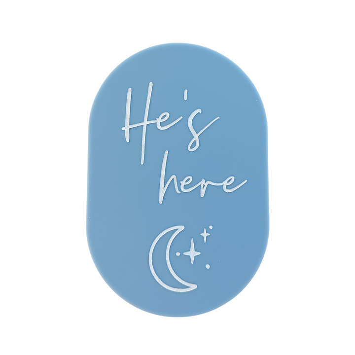 He’s Here Birth Announcement | Celestial Blue