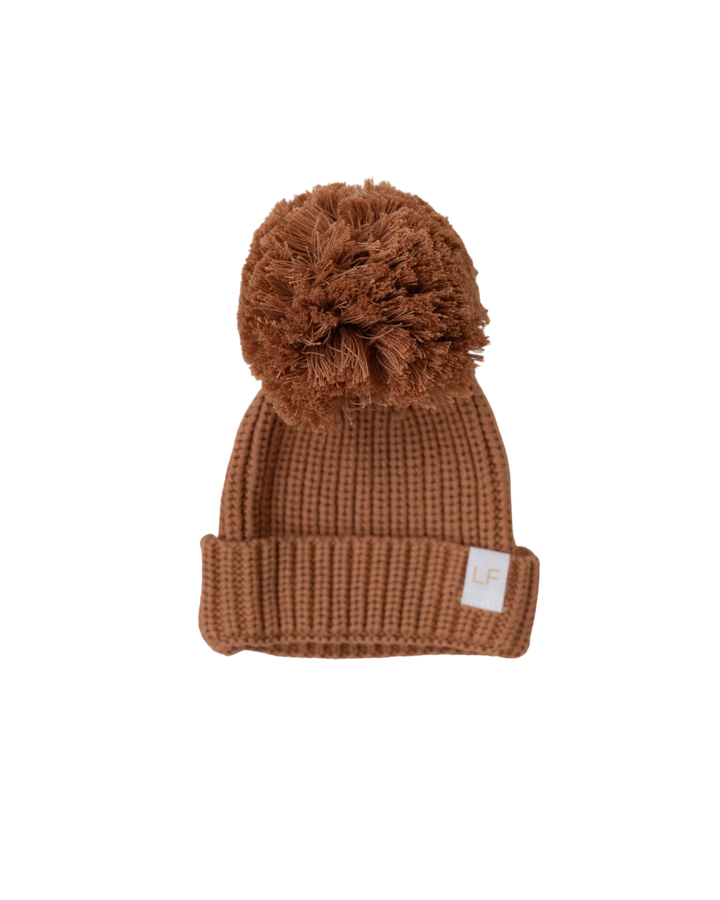 Knitted Pom Beanie | Chestnut