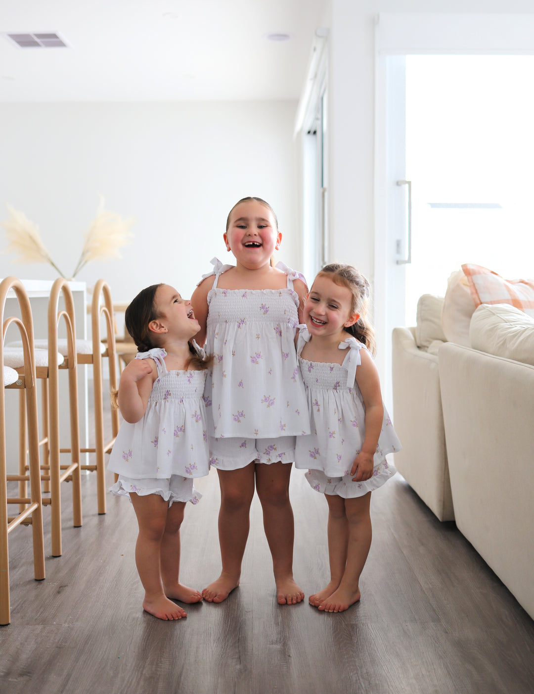 Linen Short Set | Lilac Floral