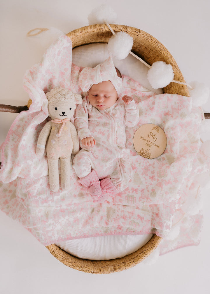 Frill Zip Romper | Santa Baby