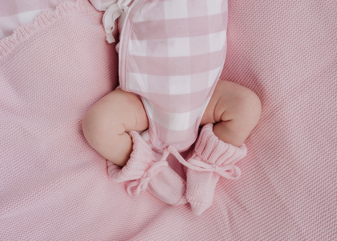 Kimono Onesie Pink Gingham – Little and Fern - Main Image