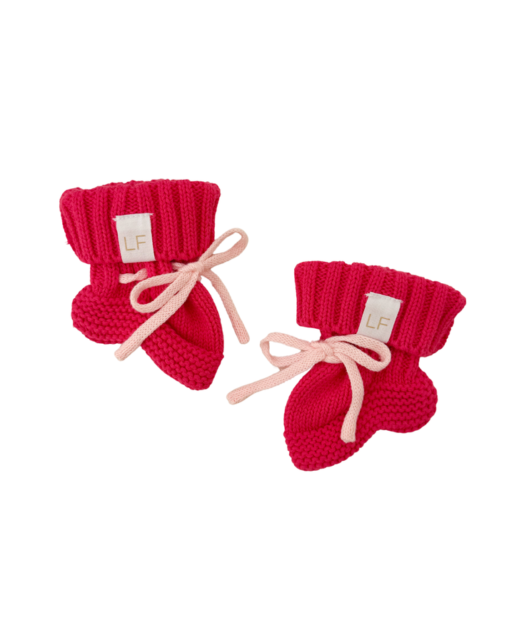 Knitted Booties | Raspberry / Baby Pink