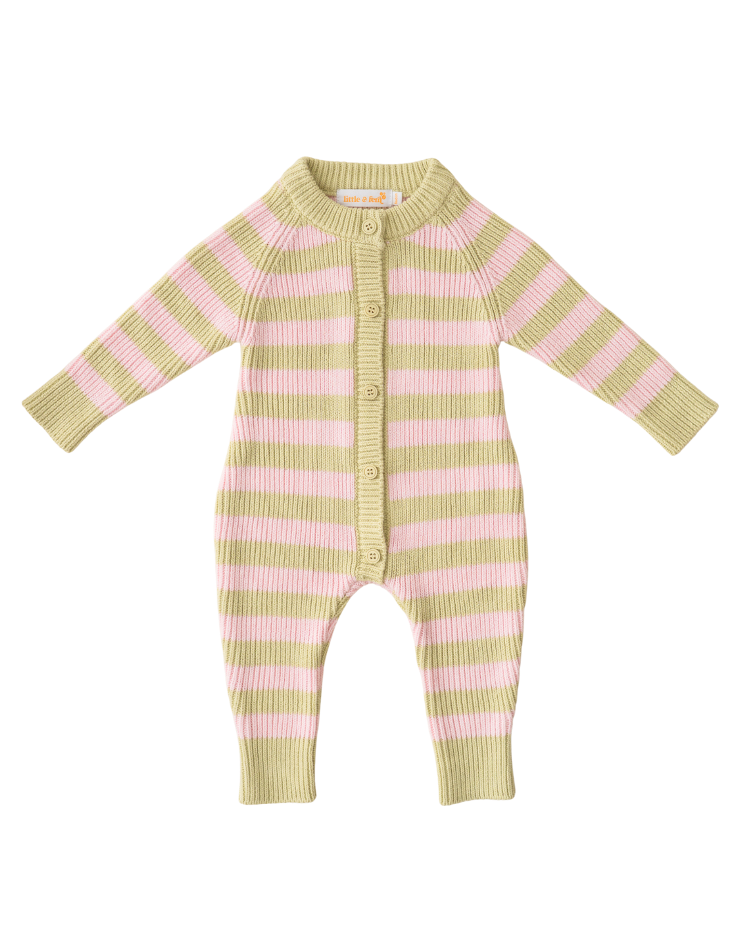 Chunky Knit Classic Romper | Strawberry Matcha Stripe