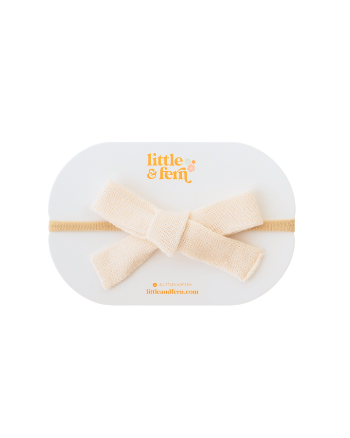 Knit Bow Headband | Cream