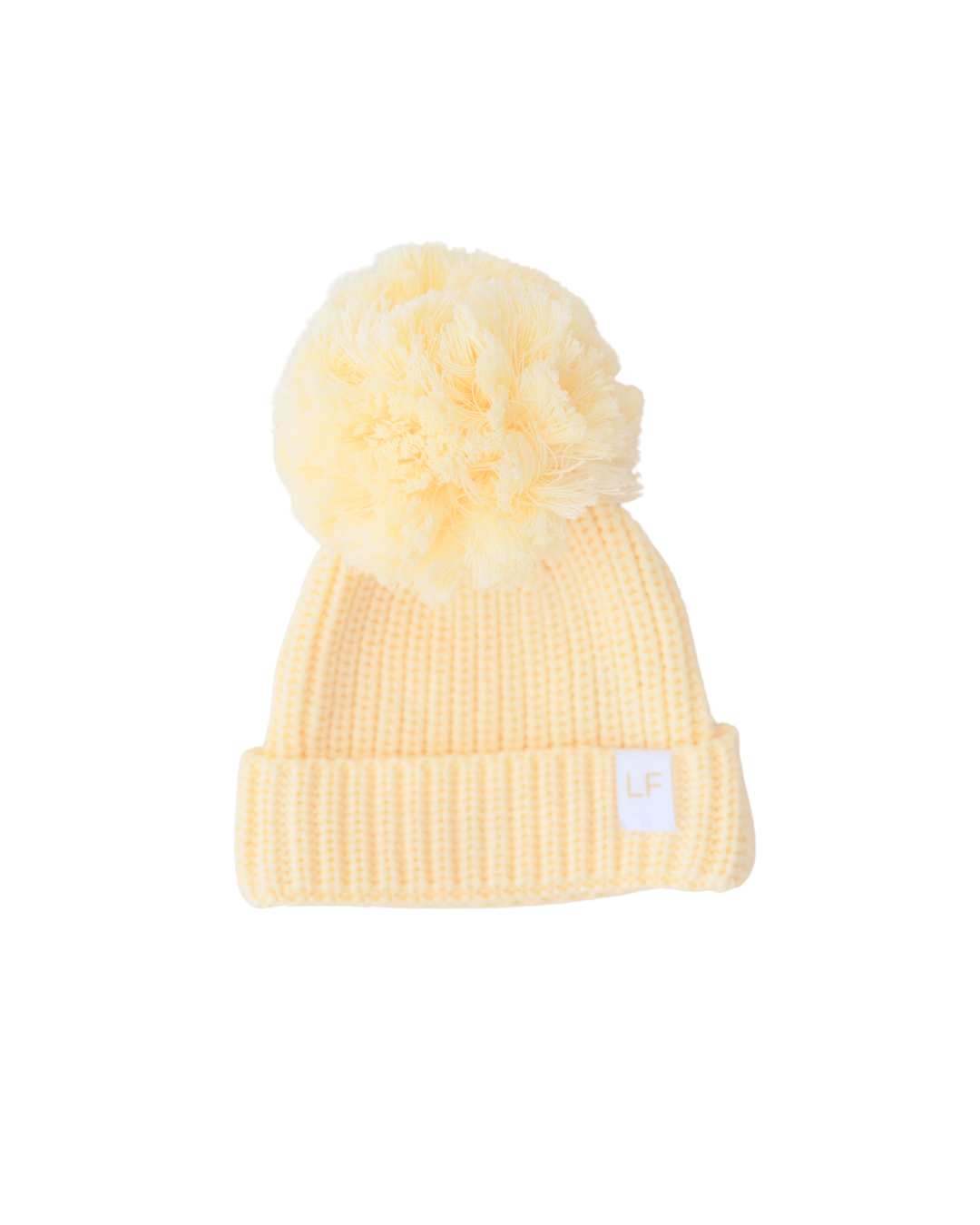Knitted Pom Beanie | Lemon