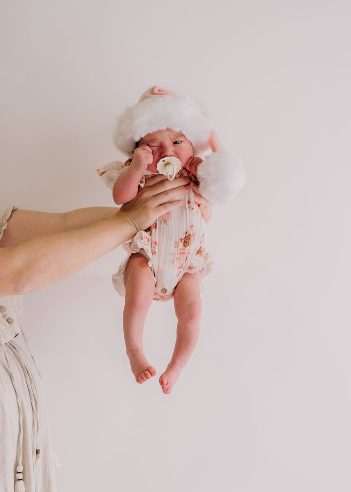 Frill Muslin Romper | Berry Floral