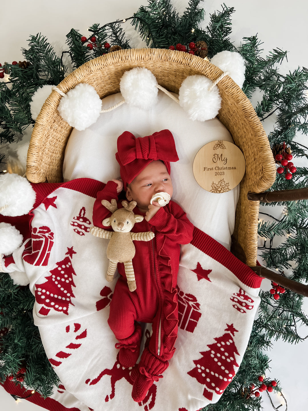 Frill Zip Romper | Rudolph Waffle