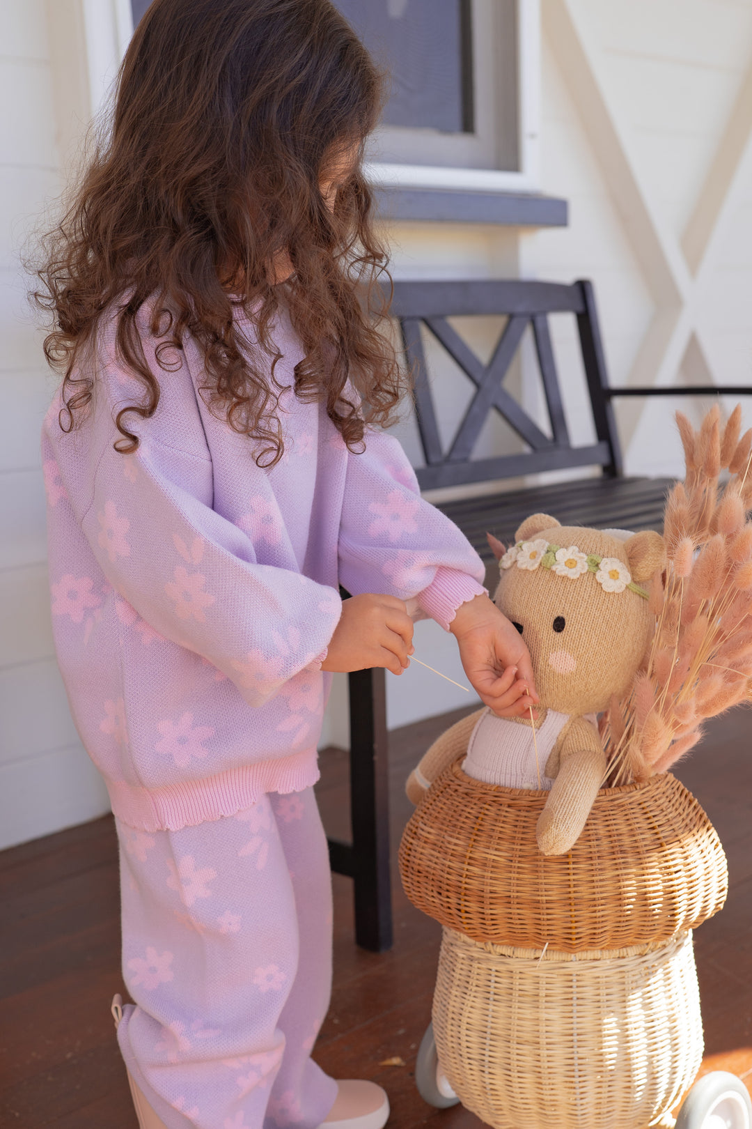 Knit Set | Daisy Pastel Lilac Floral