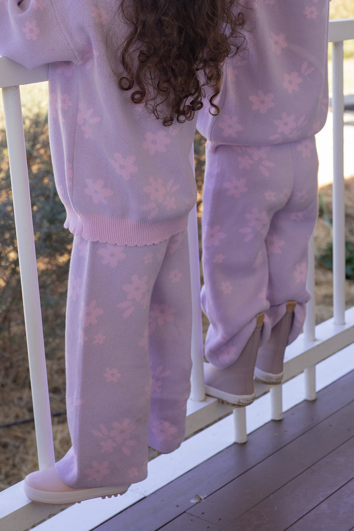 Knit Set | Daisy Pastel Lilac Floral