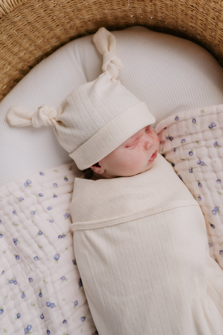 Essential Swaddle Set | Buttercream Pointelle