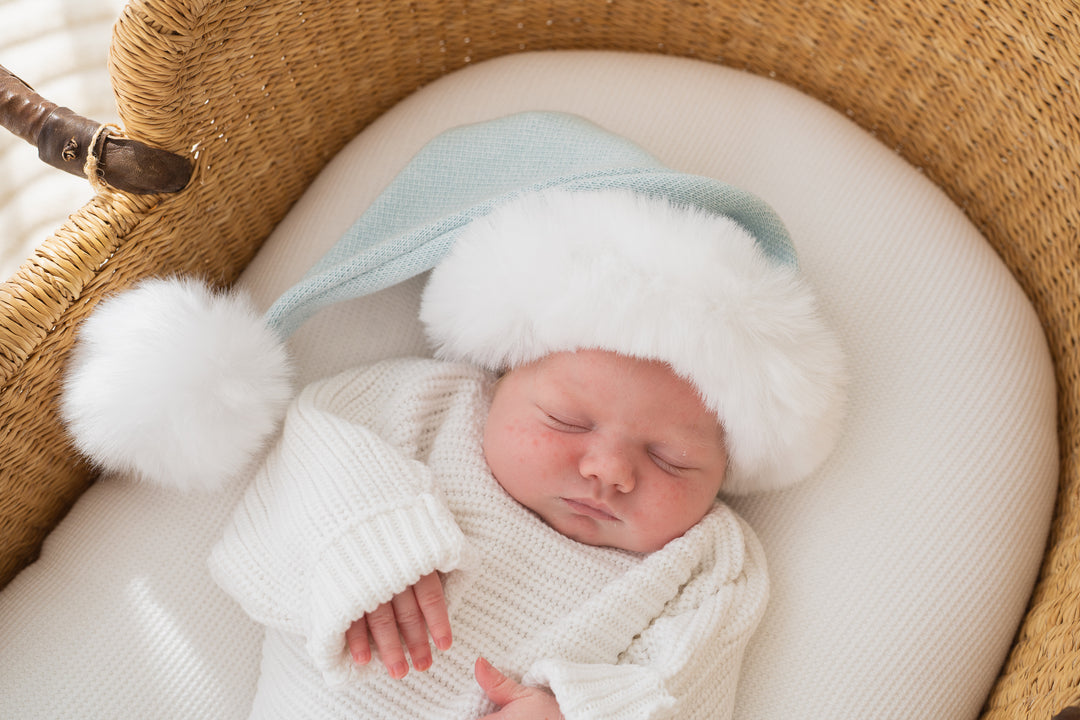 Knit Santa Hat | Sky Blue | PRE-ORDER