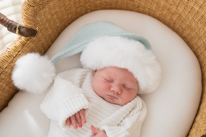Knit Santa Hat | Sky Blue | PRE-ORDER