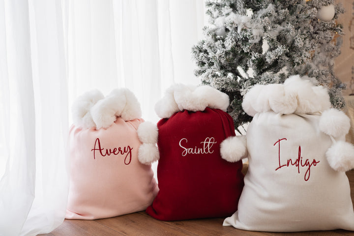 Knit Santa Sack | Baby Pink | PRE-ORDER