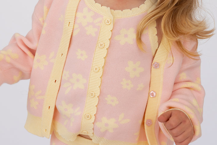 Knitted Shirt | Daisy Floral Lemon
