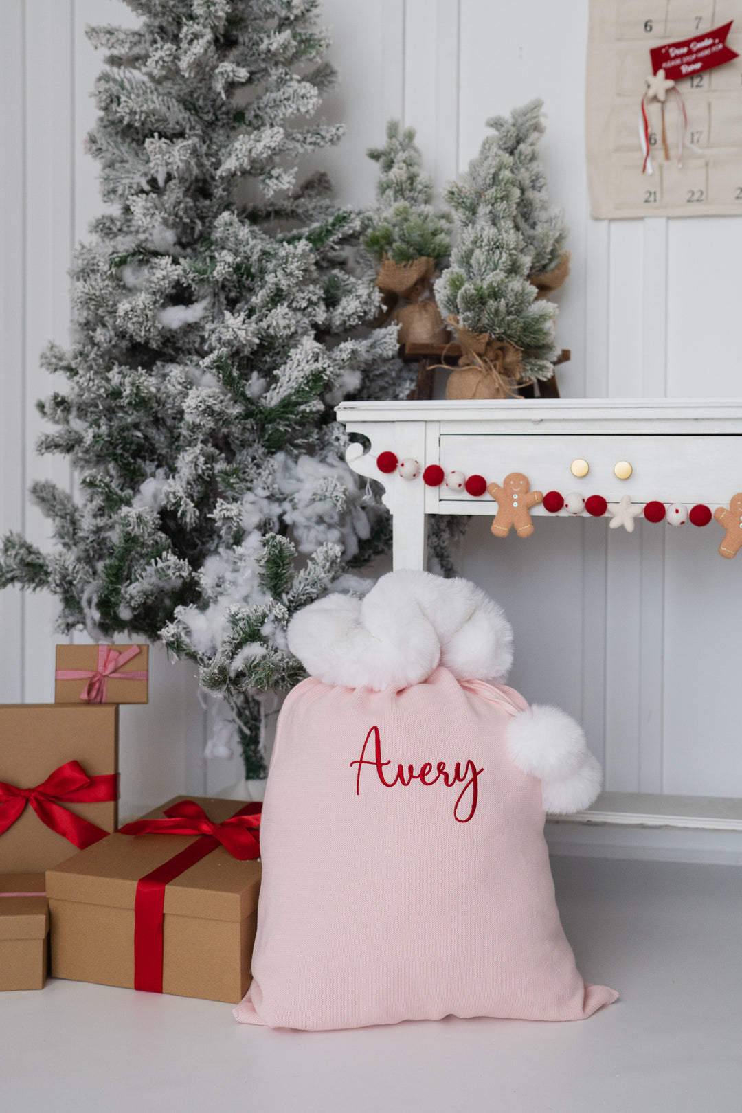 Knit Santa Sack | Baby Pink | PRE-ORDER